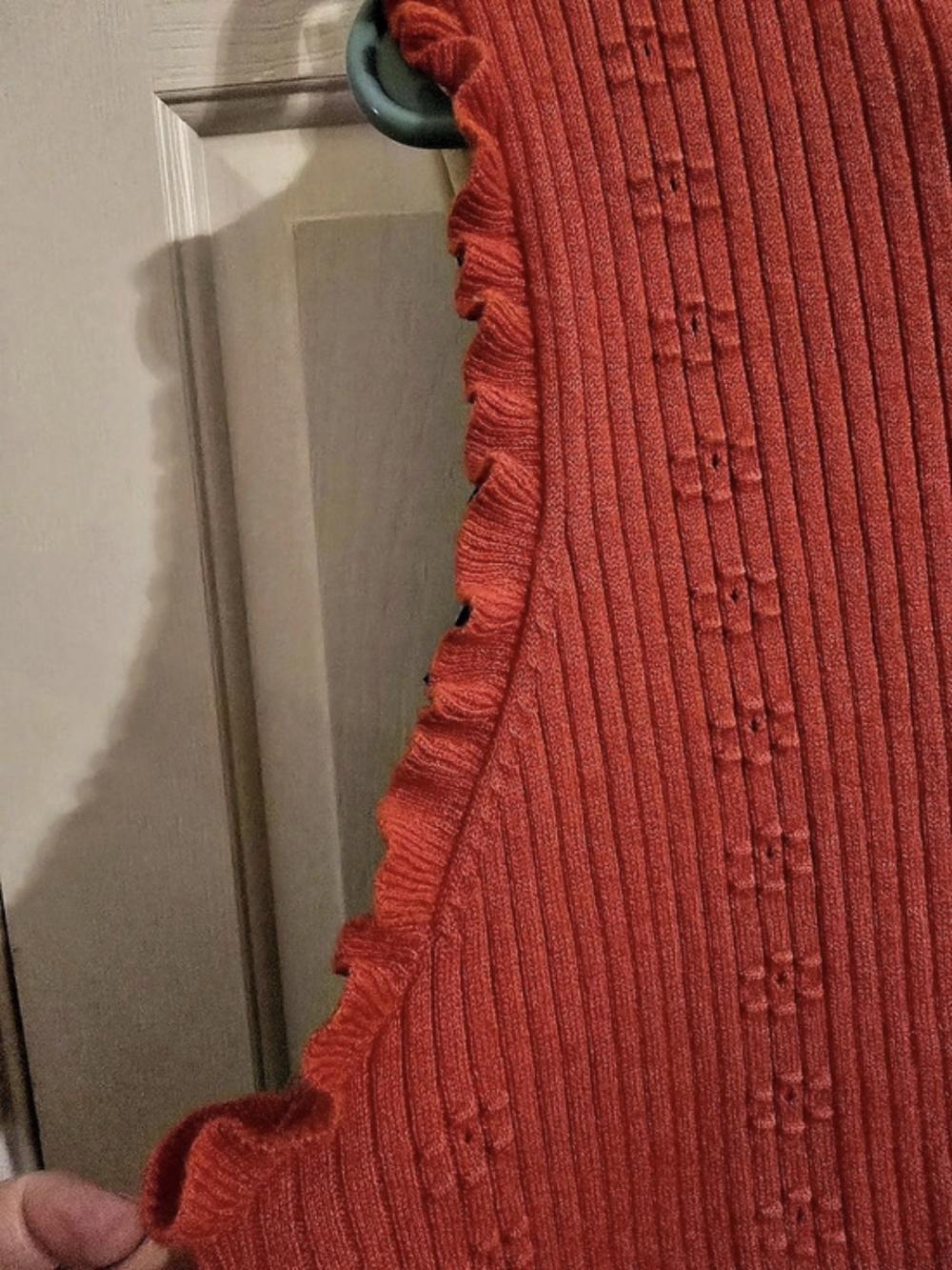 Free Assembly Ribbed Ruffle Tank in Orange Size XL Like New - Picture 6 of 7